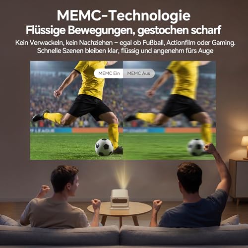 WANBO Vali 1 Pro Smart Beamer Heimkino Official Google TV 14/Netflix, 4K Unterstützung, MEMC HDR10, Dolby eARC, HDMI 2.1, 900 ANSI, WLAN Bluetooth, 200° dreh, 1080P FHD Outdoor Projektor bis 260" – Bild 4