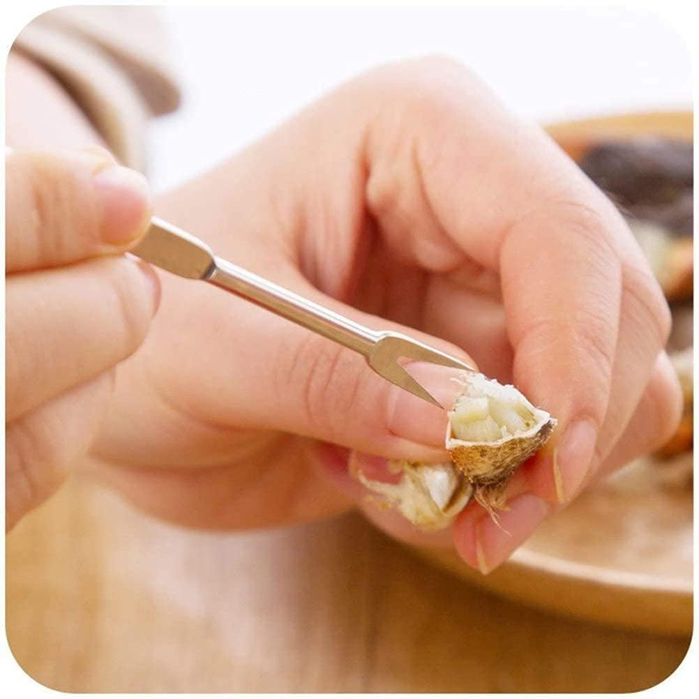 Set di Utensili per Frutti di Mare, 12 Pezzi, Pinze e Forchette per Granchio, Aragosta, Ostriche, Gamberetti, Colore Argento
