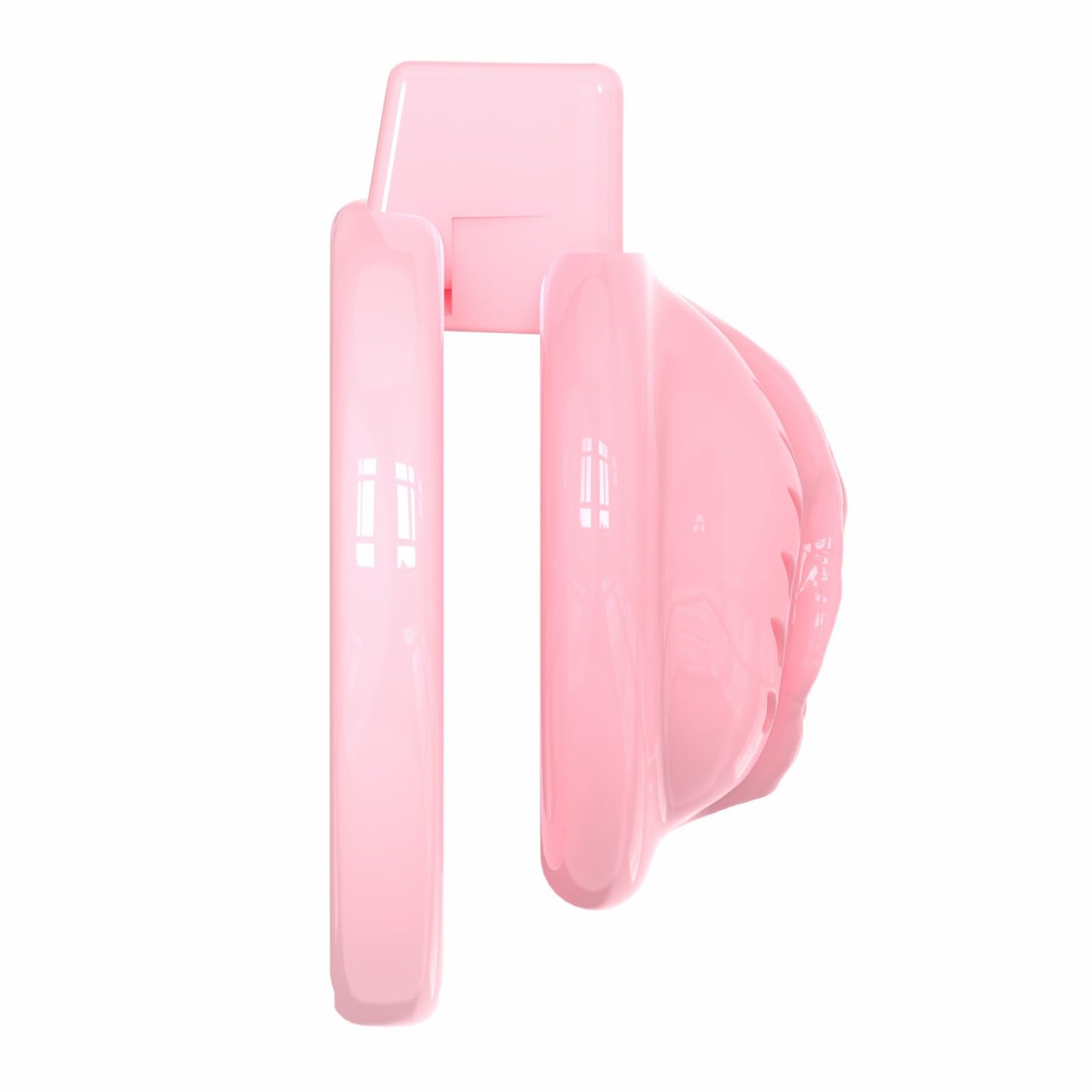 Cage de Chasteté pour Pénis de Sissy Sex Toýs Homme Cage de Pénis avec Serrure Dissimulée et 6 Anneaux Différents Petite Chastity Cage en Silicone avec Cathéter pour Bondage le Pénis (Pink,A)