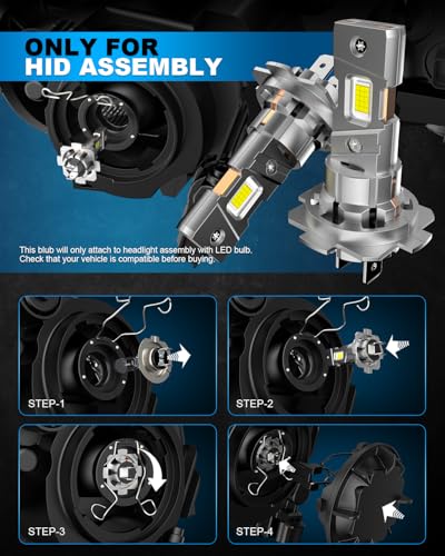 BEAMFLY H7 LED 110W 36000LM headlight bulb, 30-Chip CSP 700% 6500K Cool White H7 High Beam Low Beam Bulb, Mini 1:1 Design for Cars and Motorcycles, Plug and Play, IP68 Waterproof, Pack of 2 - Image 6