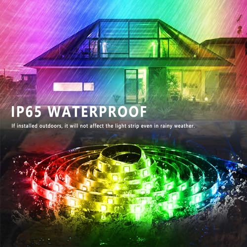 Image of Ledagic 300ft Outdoor Led Strip Lights Waterproof, Ip68 Outside Led Light Strip Waterproof with Remote and App Control, Exterior Led Rope Lights Music Syne RGB Strip Lights for House Decor (2*150ft)