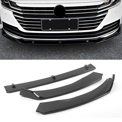 EVERETTE Ajuste for Volkswagen Arteon 2018-2021, 3 uds., Kit de carrocería de Parachoques Delantero de Coche, alerón Divisor, Parachoques, Kit de carrocería Protectora de Barra Canard (Color : Carbon