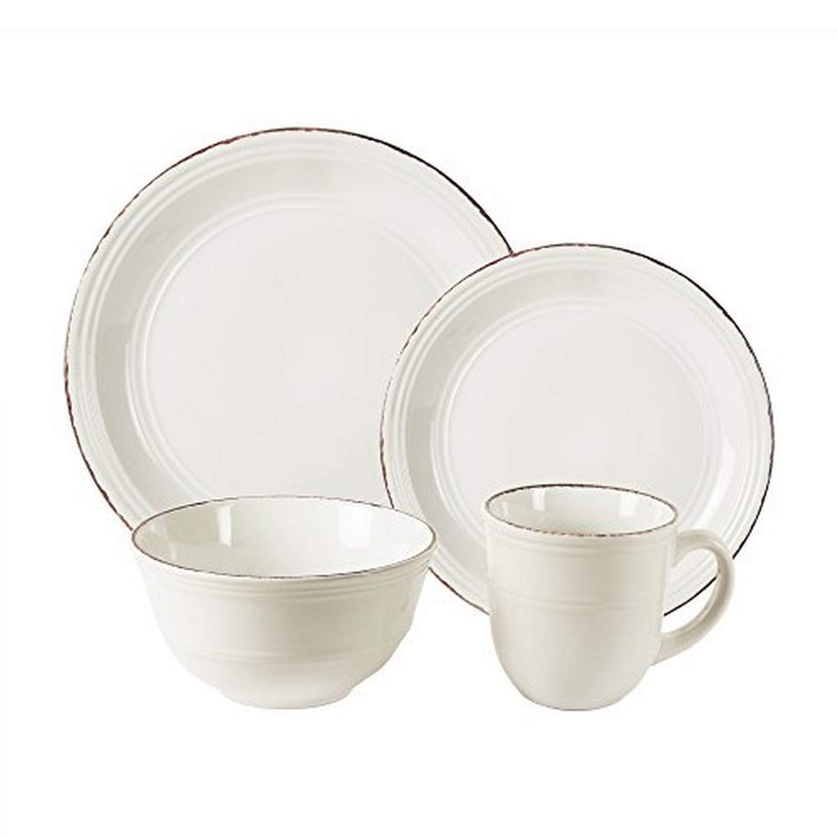 american atelier 16 piece madelyn dinnerware set, white