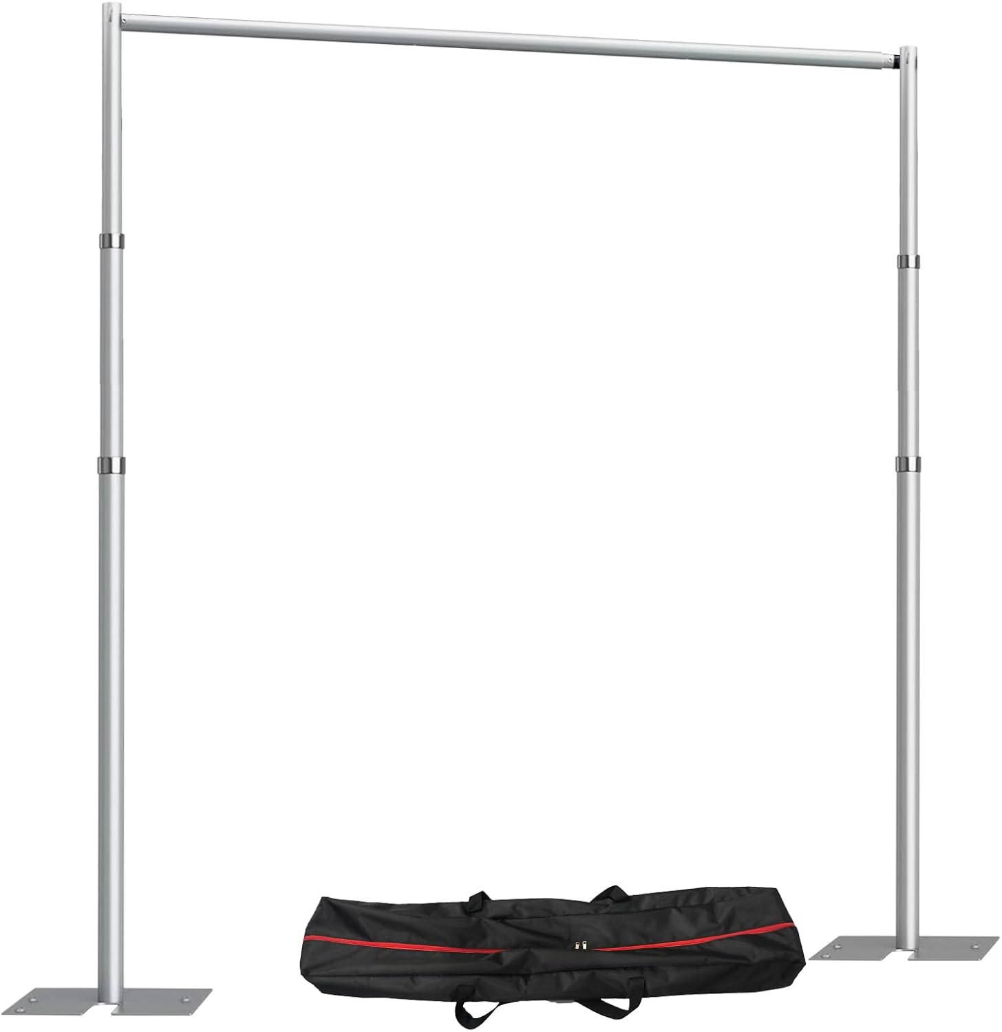 10x 8.6ft Pipe and Drap Backdrop Stand Kit,Heavy Duty Adjustable Frame Backdrop Stand with Flat Base,Carry Bag for Event, Birthday Party, displays and Wedding Decoration.