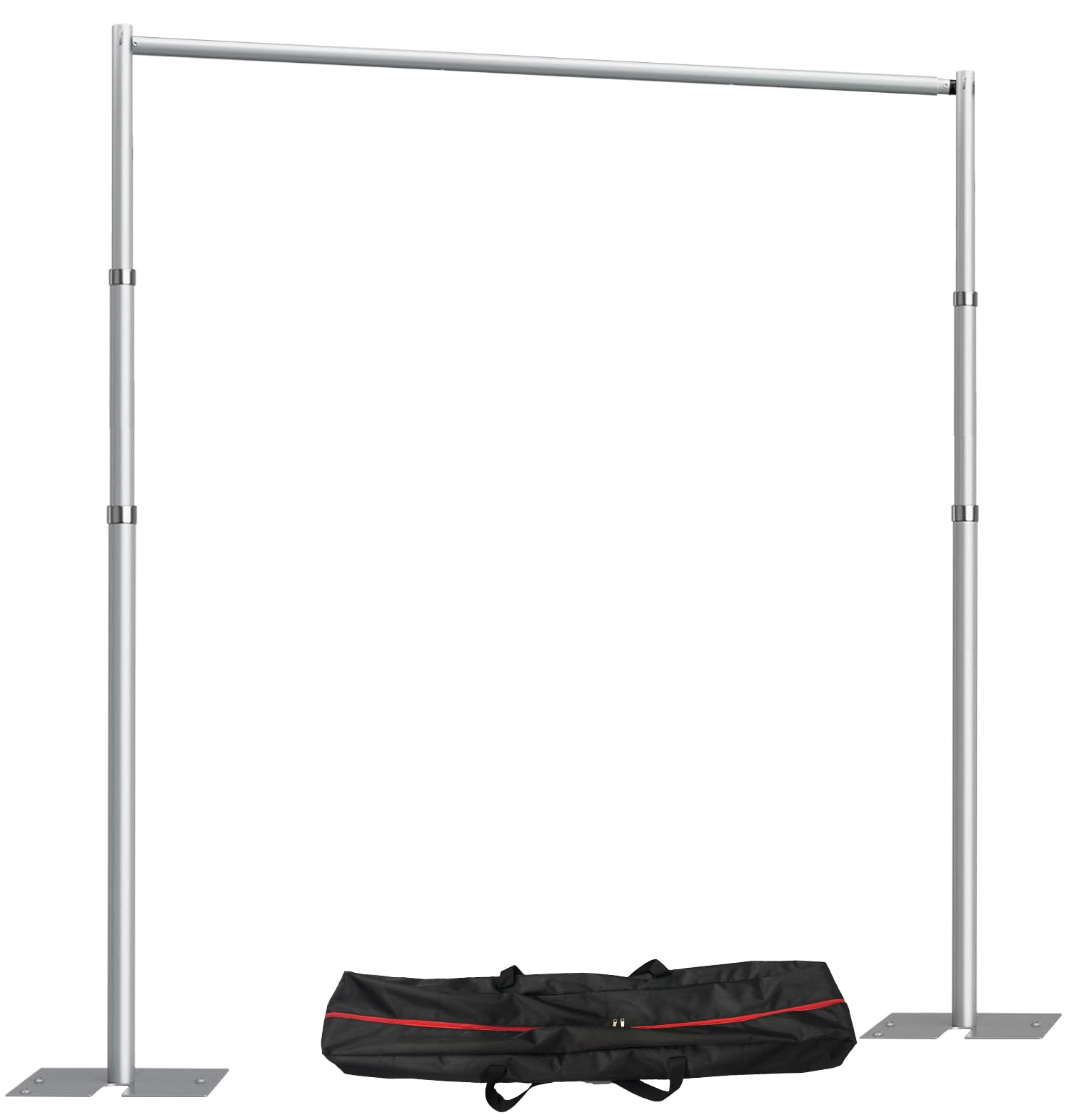 10x 8.6ft Pipe and Drap Backdrop Stand Kit ,Heavy Duty Adjustable Frame Backdrop Stand With Flat Base,Carry Bag for Event, Birthday Party, displays and Wedding Decoration.