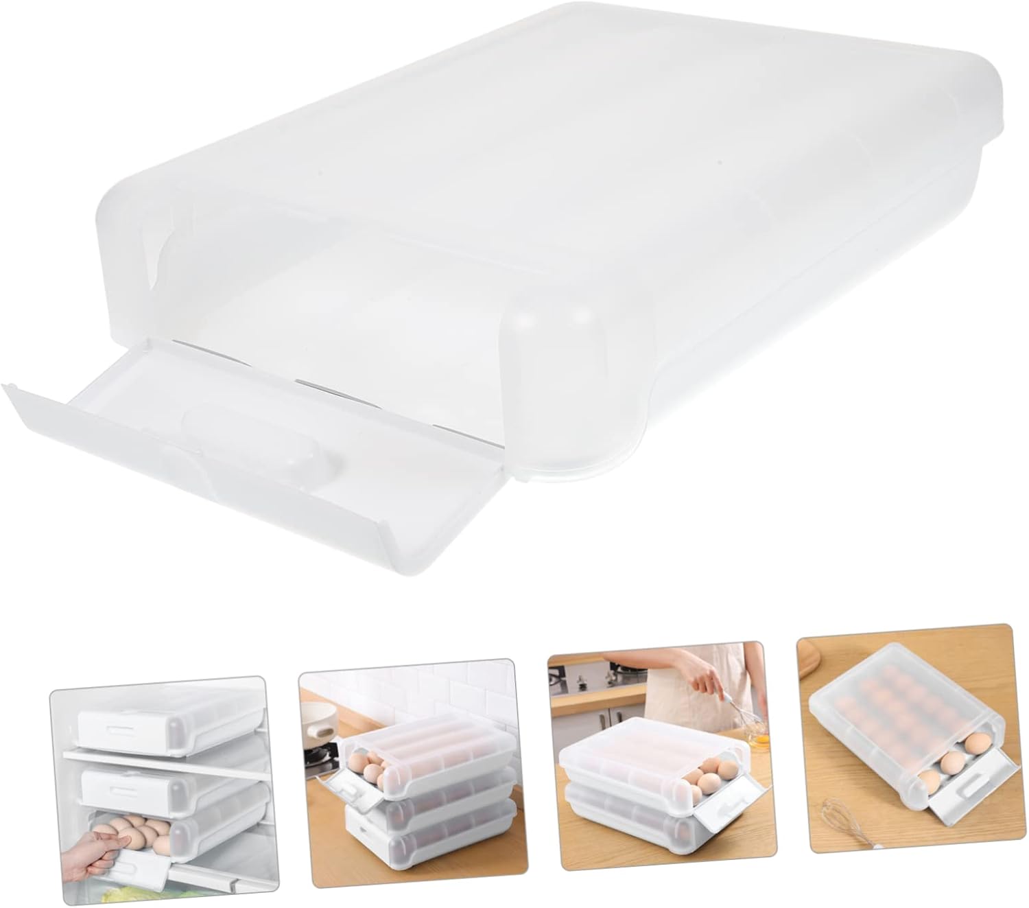 3pcs Kitchen Storage Box Egg Drawer Thickened Egg Organizer Reusable Egg Tray Egg Accessory Plastic Egg Organizer Convenient Egg Tray Egg Supply Plastic Egg Tray re-usable
