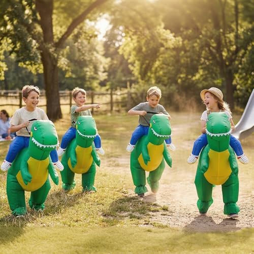 Disfraz inflable de dinosaurio T Rex para niños miniatura 6