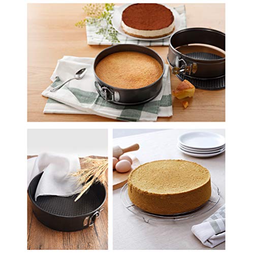 Rcniso Juego de Moldes Antiadherentes para Tarta de Queso, 3 uds., con Función a Prueba de Fugas para Hornear Fácilmente, 7 Pulgadas + 9 Pulgadas + 4 para Uso Doméstico en la Cocina (Como se muestra)