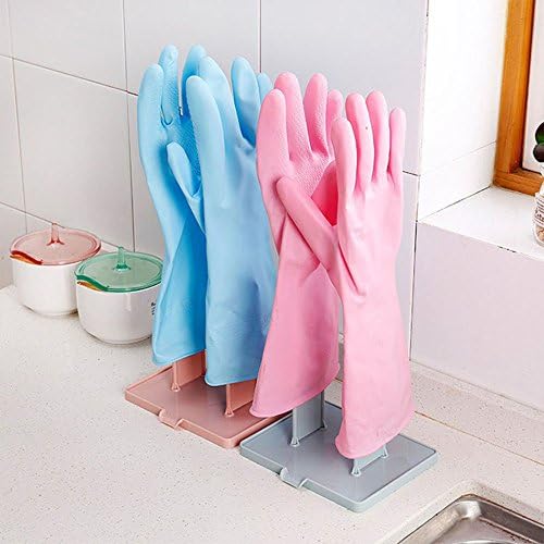 Everyfit Glove Drain Rack Holder Plastic Sink Stand Towel Storage Multi Use Tool, Towel Storage Holders, Kitchen Sink Shelf Food Storage Bag Holder Gloves Drying Accessories Holder (Light Blue)