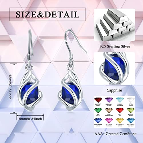 Seiyang Mother's Day Gifts May Birthstone Dangle Drop Earrings 925 Sterling Silver Valentine's Day Birthday Anniversary Fine Jewelry Gifts for Women Girls3