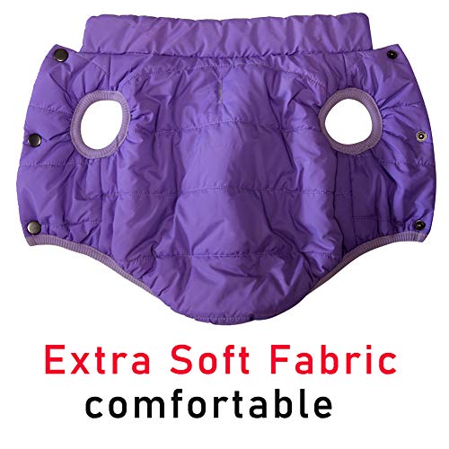 2 Layers Fleece Lined Super Warm Dog Jacket for Winter Cold Weather,Extra Soft Puppy Vest Windproof Doggie Coat by JoyDaog,Purple M - Image 2