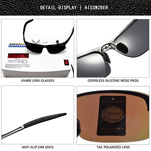 Image of Mens Sports Polarized Sunglasses Driving Metal Frame UV Protection Sunglasses For Men 8177