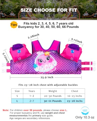 Image of AEOCOO Puddle Float Jumper for Swiming, Toddler Swim Vest for Water Play, Pool Floats with Swimming Arm Floaties Swim Jacket & Water Wings for Kids Swimmies, Boys, Girls, Ninos