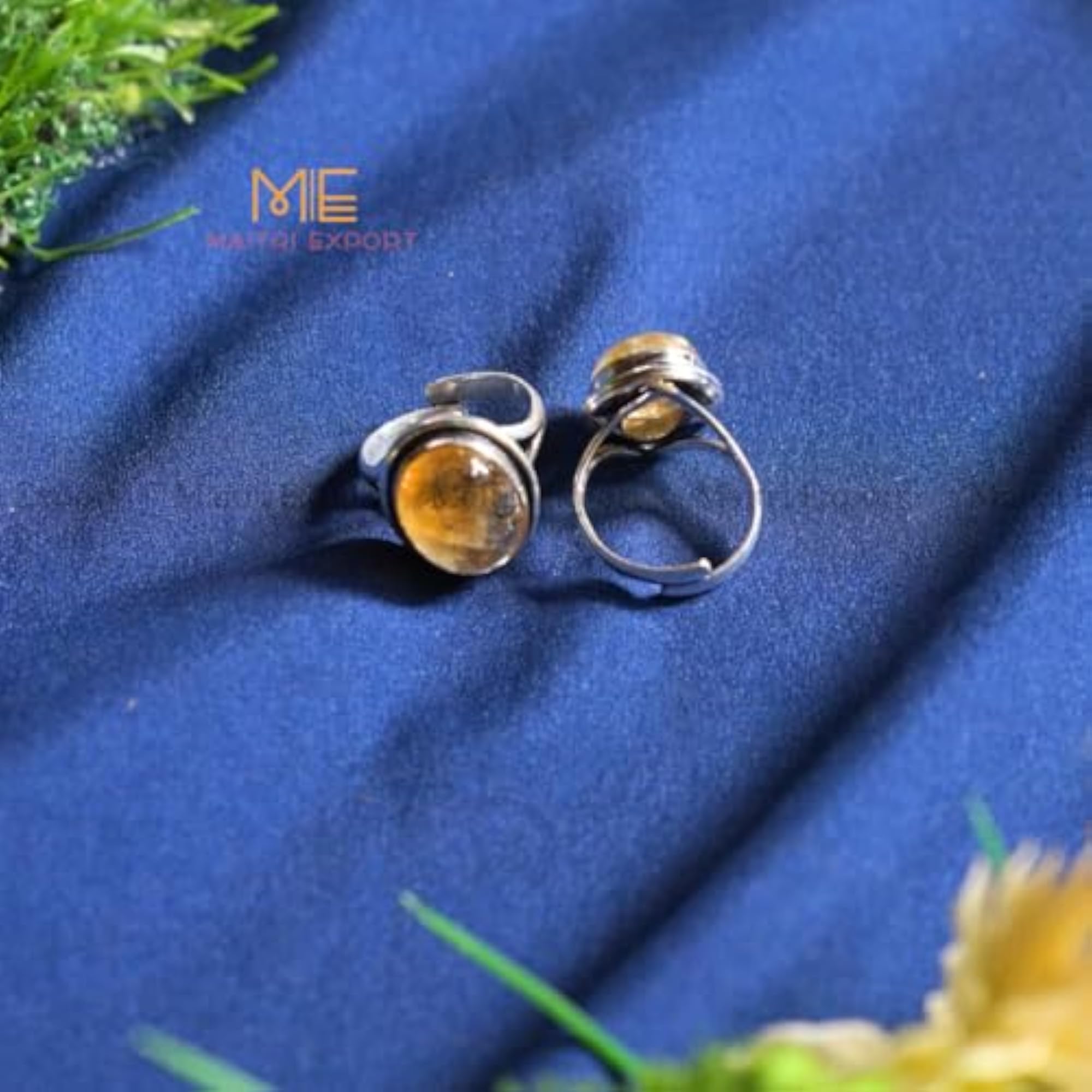 Natural Healing Crystal Stone Adjustable Ring, Unisex
