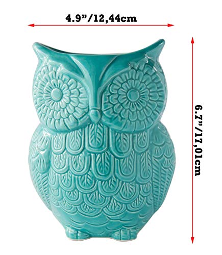 Comfify Uil Gereedschapshouder Decoratief Keramisch Kookgerei Crock & Organisator, in Mooie aqua-blauw Kleur… - Image 6