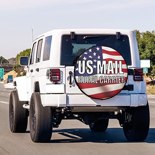 Image of Us Mail Rural Carrier Spare Tire Cover Dust-Proof Wheel Tire Cover Fit Trailer, RV, SUV and Many Vehicle 15 Inch