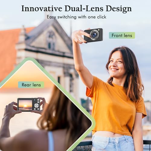 4K Digital Camera for Photography, 48MP Autofocus Vlogging Camera with Dual Camera, Flash, Anti-Shake, 16X Digital Zoom Point and Shoot Camera for Teens Boys Girls - Image 3