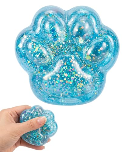 Image of 3PCS Taba Squishy Cat Paw, Taba Squishy for Relaxing Sensory Fidget Pinch Family for Kids Cat Paw Squeeze Cute Beautiful Cat Paw (blue2)