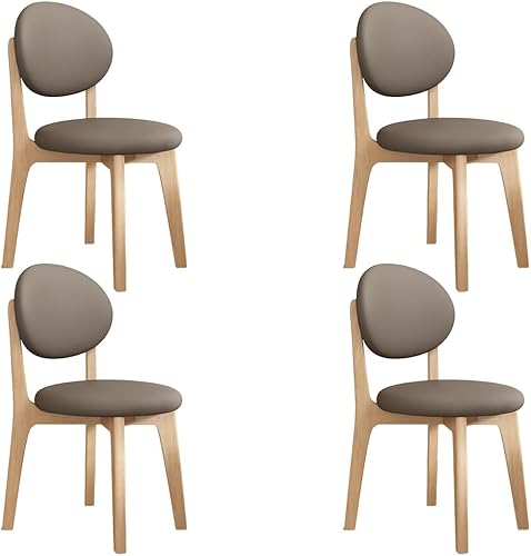 Miniatura 57 de YVYKFZD Juego de sillas de comedor, sillas de cocina de madera maciza, silla de comedor de granja con respaldo curvo, silla tapizada de cuero para