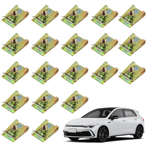 20 Pièces Pinces À Écrous Type U M6 Pour Fixation Voiture, Clips De Carrosserie En Acier Au Manganèse Durable, Clips De Garniture Intérieure Auto, Écrou En Tôle M6 Pour Panneaux