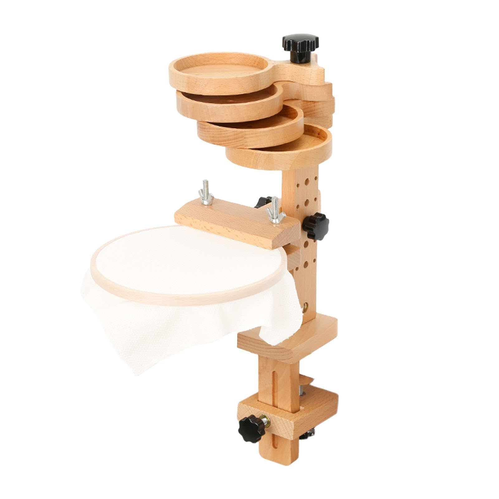 Geruwam Embroidery Hoop, 360 Degree Rotating Embroidery Frame With Durable Wood Material, Embroidery Hoop Shelf For Projects Sewing, Diy, Hoop
