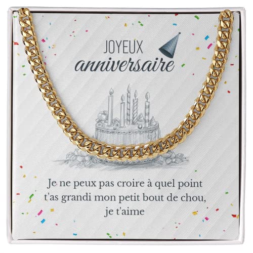 Chaîne cubaine précieuse, le cadeau d'anniversaire homme chargé de sens