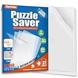 Nariolar Ultra-Adhesion Transparent Puzzle Glue Sheets, 32 Puzzle Saver Sheets for Preserving Up to 4x1000-Piece Jigsaws