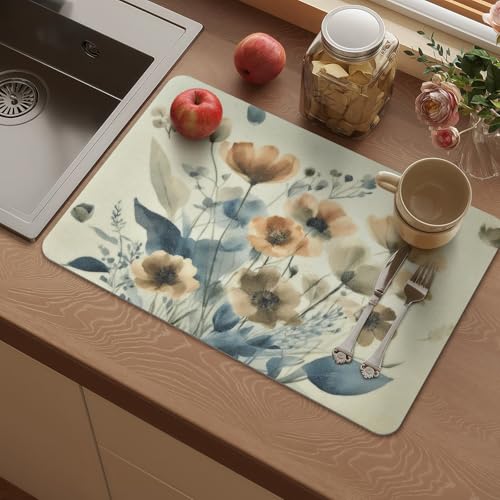 Vinyl Placemats Set of 6-12x17 Inch - Heat Resistant...
