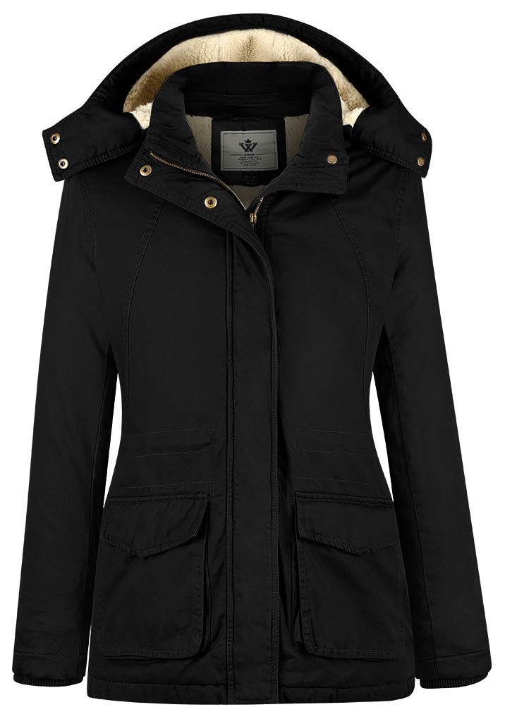 WenVenWomen's Winter Warm Sherpa Lined Jacket Heavy Parka Coat with Hood