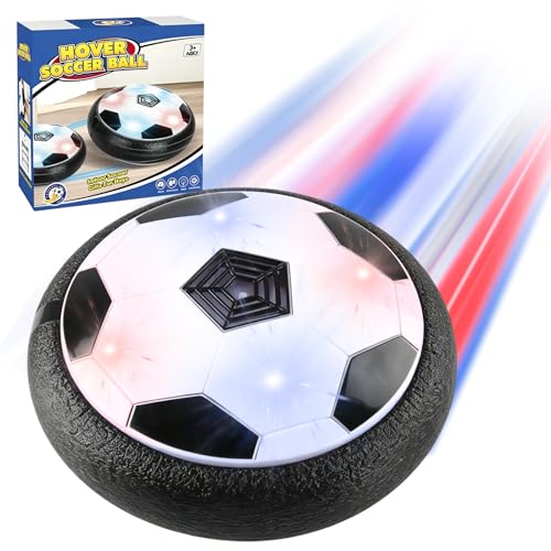 Dongcill Air Power Football, Hover Ball avec avec Lumières LED et Musique, Ballon de Foot Interieur, Cadeau de Football pour 3-12 Anni Ragazzi Ragazze