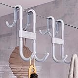 Hook for Shower Doors, Versatile Hanging Hook for Garments Towels Coats, Sturdy Multifunctional Hook for Glass Bathroom Doors, No-Drill Installation (White)