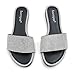 EXEBLUE Women's Glitter Shiny Slide Sandals Fashion Round Toe Slip on Bling Slippers Black 7