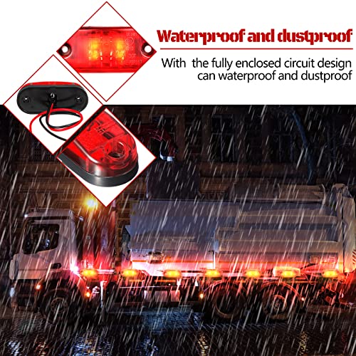 Image of Tallew 10 Pcs 2.5 Inch LED Trailer Side Marker Lights, Red