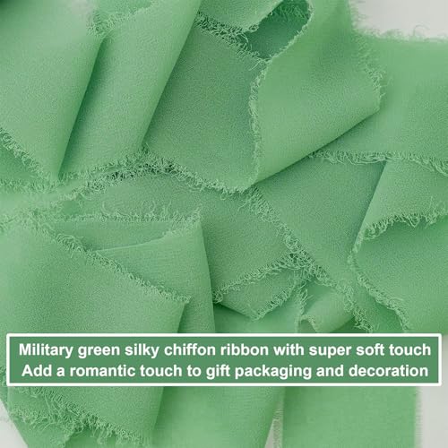 Zyiphor 4 Rollen Schleifenband Band Eukalyptus Grün 4cm x 20m Geschenkband Grün, Chiffonband, Schleifenband Breit für Geschenkband Hochzeit, Brautsträuße, Geschenkverpackungen, Salbeigrün