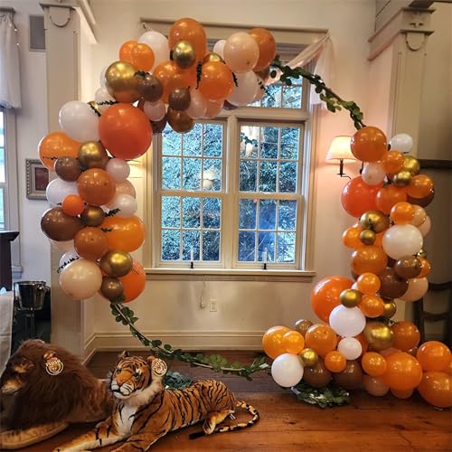 Image of Fall Balloons, 60Pcs Burnt Orange Brown Balloons Tan Pastel Coffee Metallic Gold Retro Ivory White Cream Latex Autumn Balloons for Thanksgiving Fall Harvest Birthday Bridal Shower Party Decorations