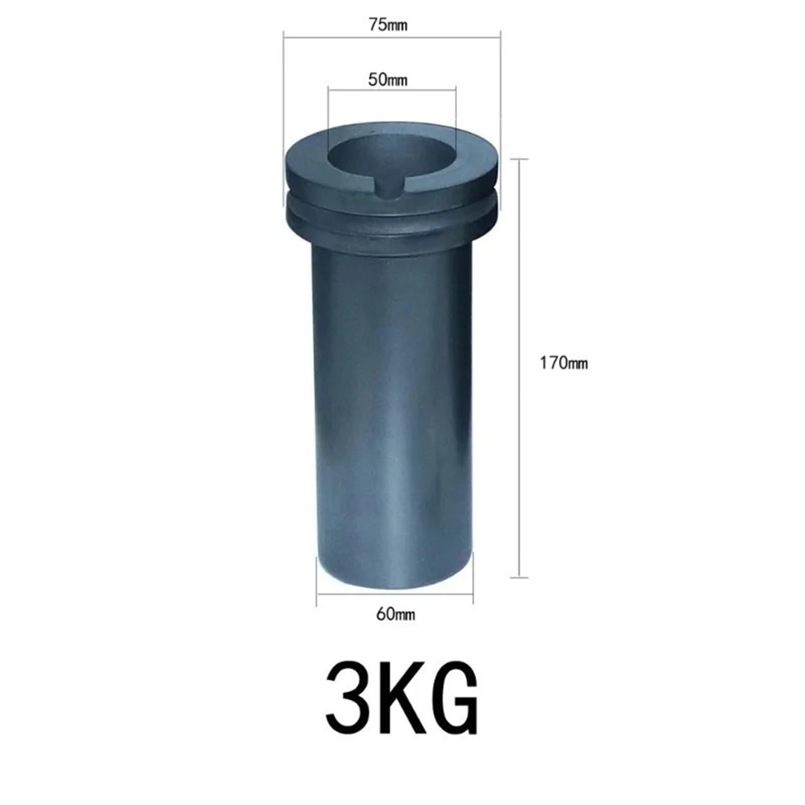 Stampo per fusione di metalli Crogiolo for fusione di gioielli, crogiolo grafite da 1 2 3 kg, strumento colata nel forno for for accessori in nastro d'oro(75x60x170mm)