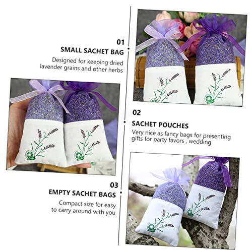12 bolsas sachet de lavanda con cordón y malla miniatura 5