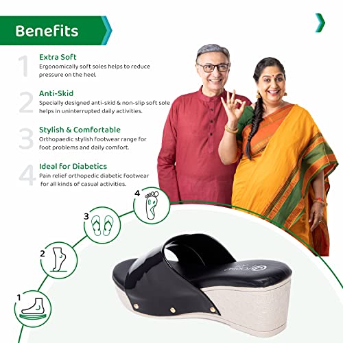 Image of ORTHO JOY Fancy doctor slippers | Soft chappal for women | Comfortable wedges sandals for women stylish