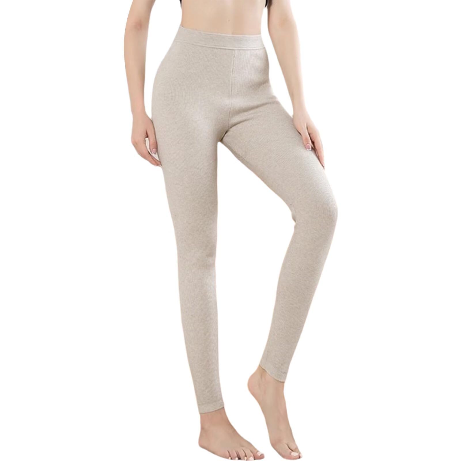 HNVAVQ Pantalones térmicos clásicos para Hombre y Mujer, 100% Cachemira, Leggings de Cintura Alta, Pantalones térmicos para la Nieve