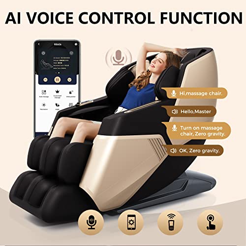 Bilitok Sl-Track Massage Chair Recliner, Body Scan Full Body Zero Gravity Massage Chair With Ai Voice Control, Heating, Bluetooth Speaker, Airbags, Touch Screen, Foot Roller, Black #TOP1