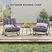 Garvee Outdoor Rocking Chair, Metal Frame Patio Papasan Rocker, Adjustable Swing, Waterproof Cushion, Comfy Cushion, 450lbs Capacity, Patio & Indoor Lounge for Porch, Garden, Living Room, Dark Grey