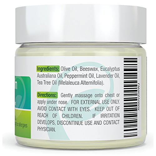 Puriya Chest Rub Cream Support for Congestion and Sinuses, Breathe Ease