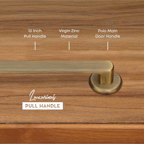 Image of LAPO Pull Handle for Main Door and Office Use | Premium 10 Inch Pull Bar | Antique Finish | Support 30-100mm Door Thickness | Suitable for Wooden Doors | 3 Years Warranty