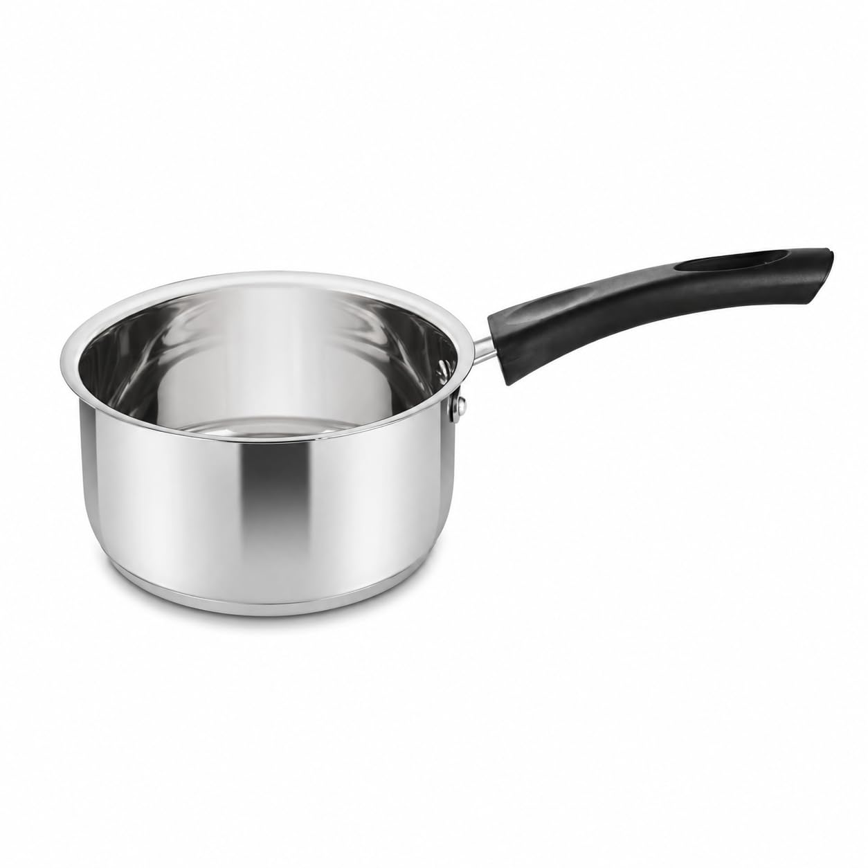 Penguin Home 14cm Stainless Steel Milk Pan with Pouring Lips, Induction Compatible Small Saucepan, Versatile Cooking Pot for Milk, Sauces & Heating, Dishwasher Safe