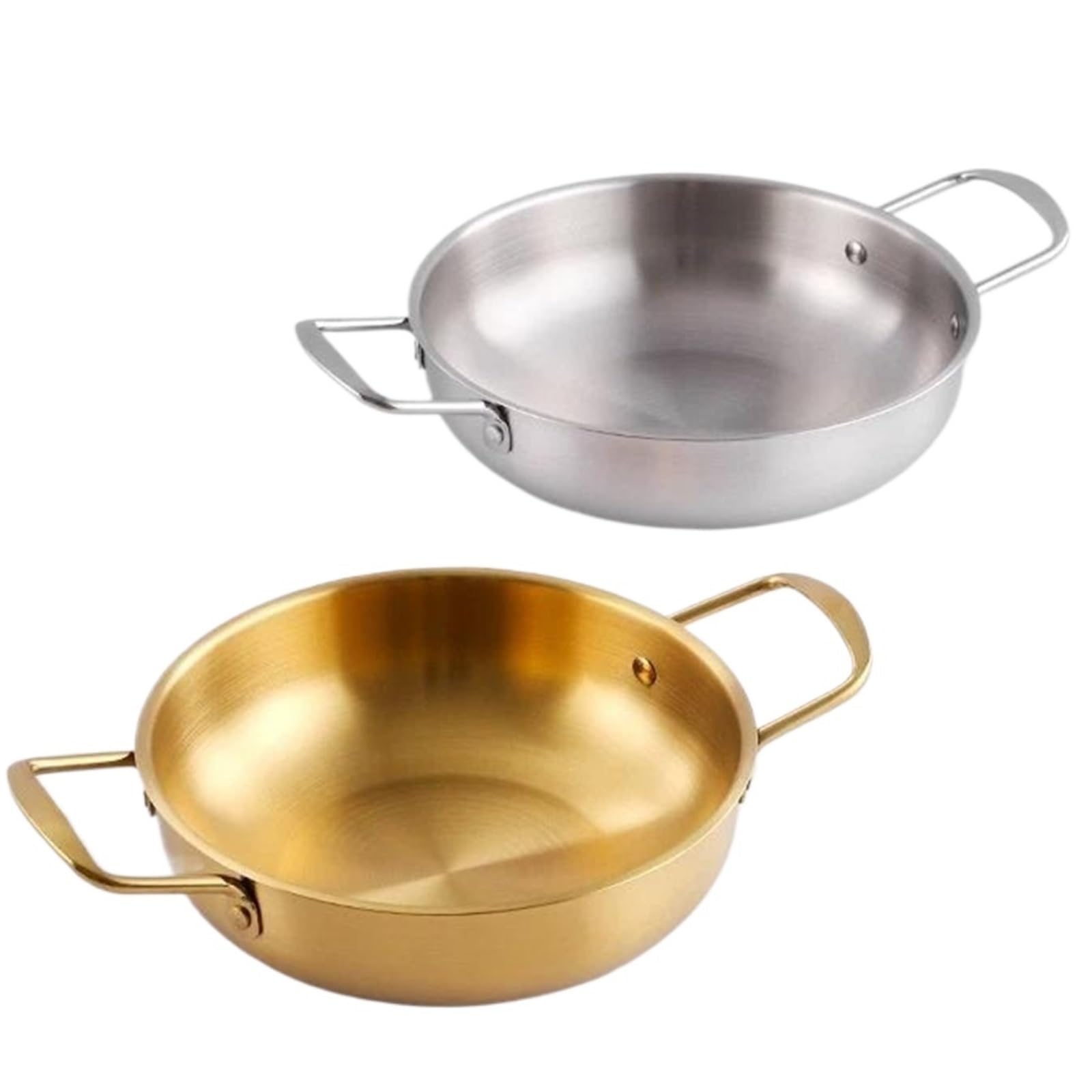 2 Stück Edelstahl-Trockentopf Instantnudeln Lamian-Nudeln Meeresfrüchte Goldene kleine Suppe Zweiohren für Kochen