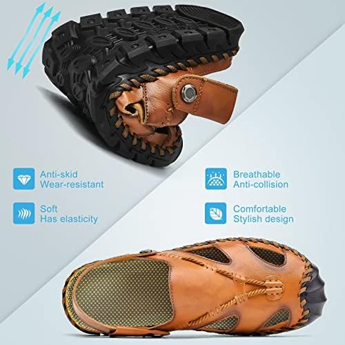 Shaire Men'S Sandals Outdoor Leather Closed Toe Beach Shoes | Image 3