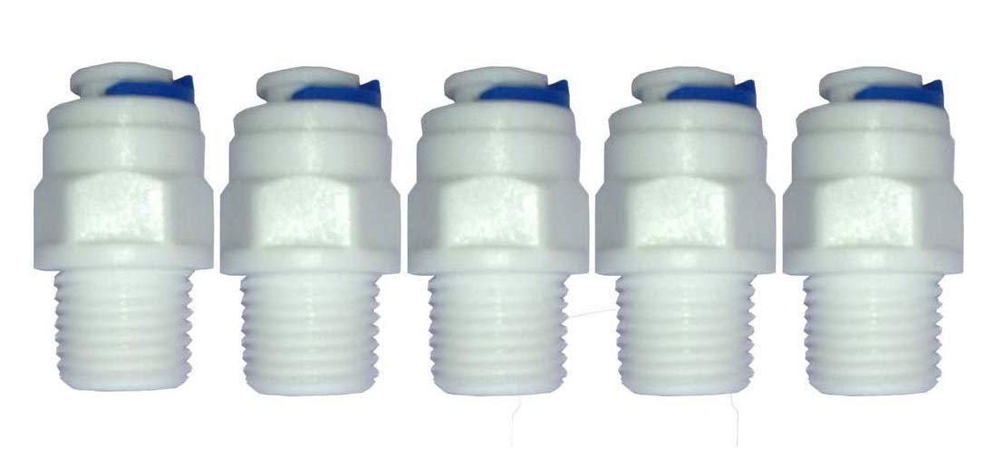 1/4" Inch Male Thread to 1/4" Inch Quick Connect Straight Elbow Connector for RO Water Tube Fitting (5, 1/4)