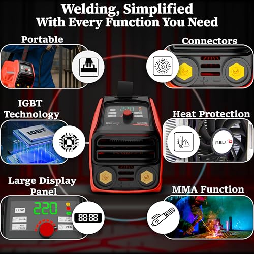 Image of iBELL IBL M220‑76D Inverter ARC Welding Machine 220A | IGBT Technology |PC+ABS Fiber‑Reinforced Body |Adjustable Hot Start,ARC Force & VRD | Anti‑Stick |1.0-4.0 mm Electrode Support|2‑Year Warranty