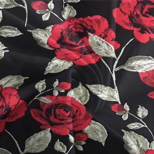Linge de lit imprimé 2 personnes 200x200cm en microfibre rouge