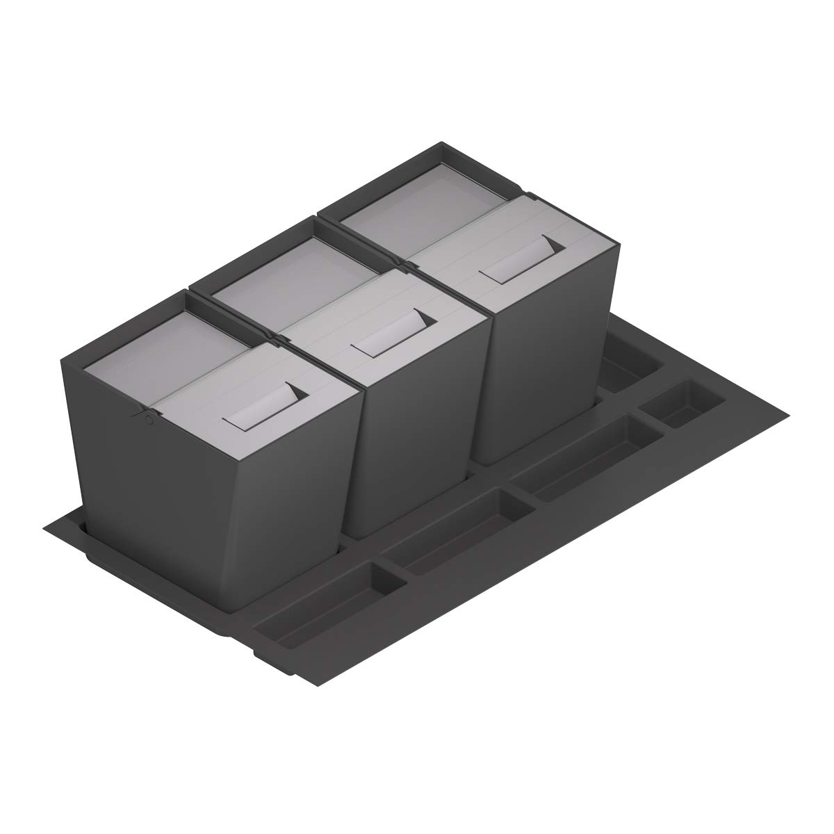 Menage Confort Pattumiera e Riciclaggio per Cassetto da Cucina - Coperchio in Acciaio Inox, PP Antracite, 900 mm Larghezza Mobile/Altezza Prodotto mm 235